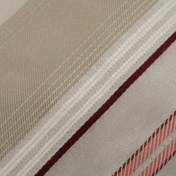 Geoffrey Beene Tan Pink Woven Striped Long Silk Tie - Picture 2 of 6